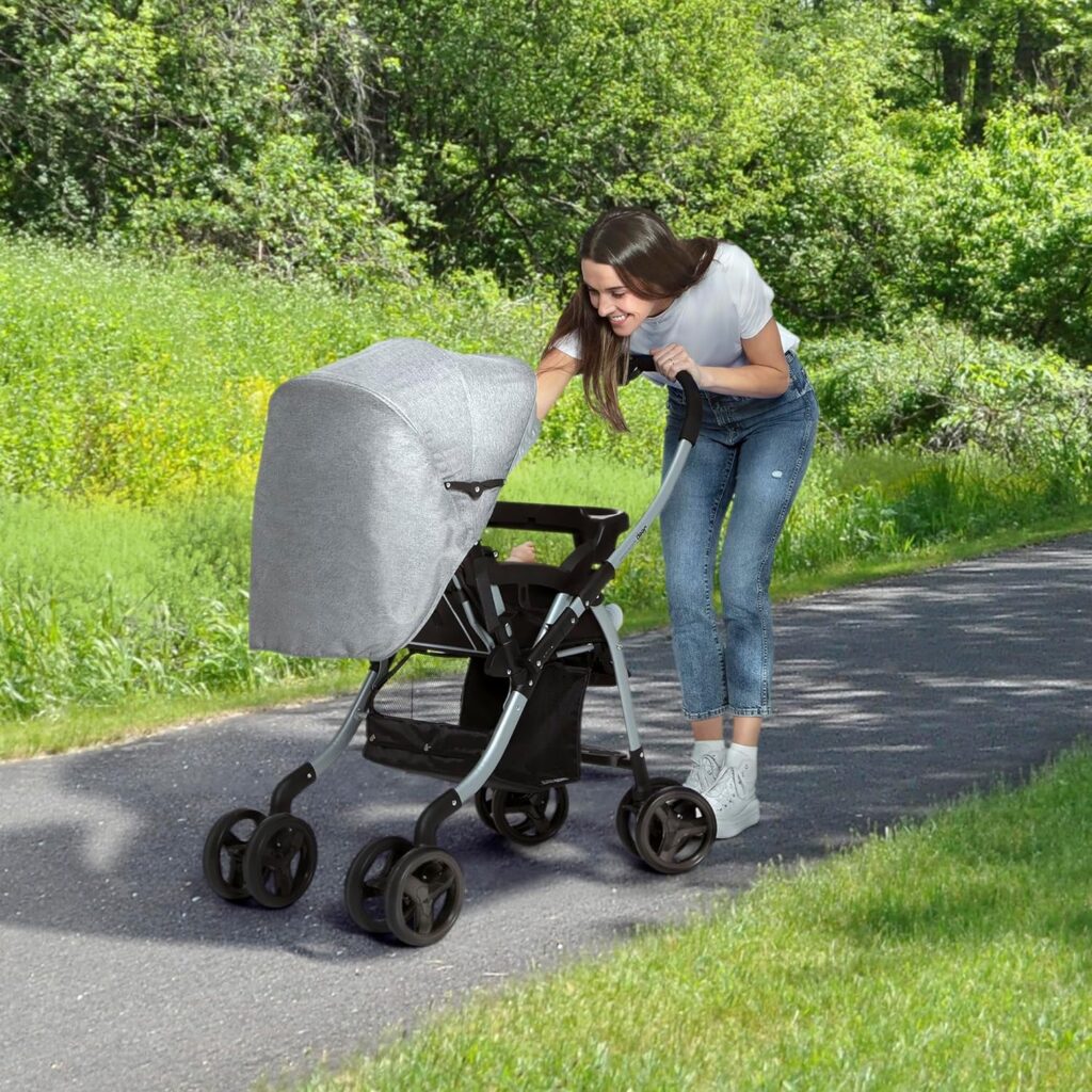 When can baby sit in front facing stroller?